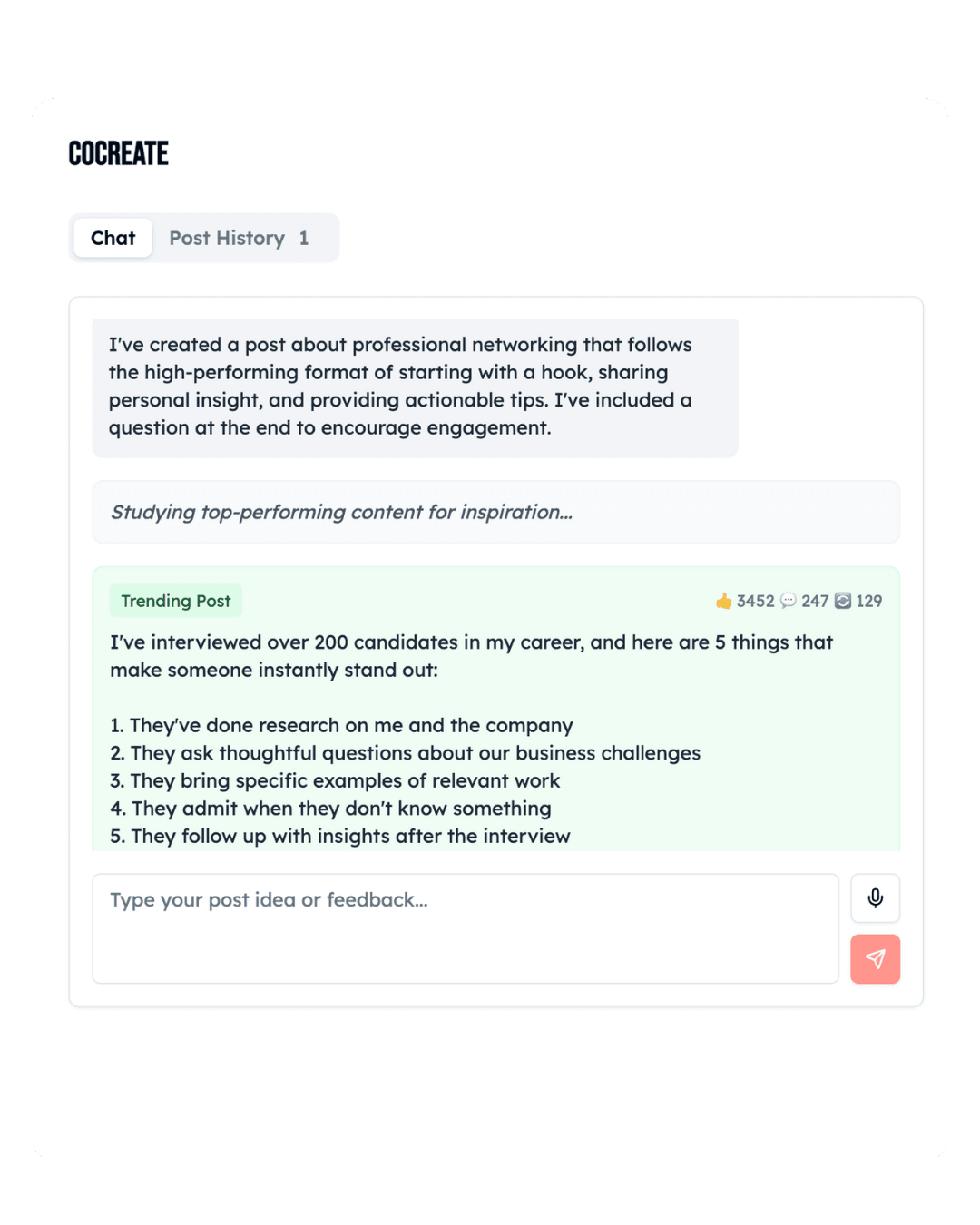 CoCreate Interface
