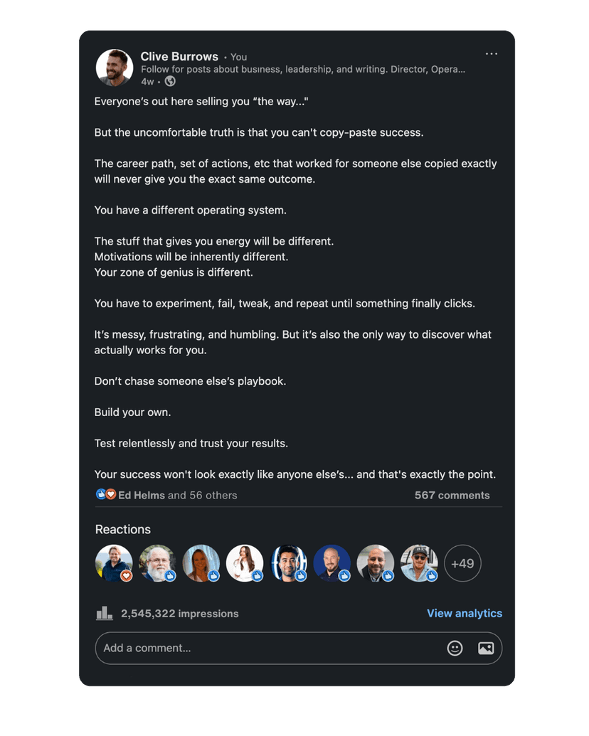 LinkedIn Post Example